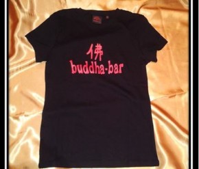 Women T-Shirt Buddha Bar black-red print, size XS/S,M/L