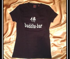 Dámské triko Buddha Bar černé-stříbrný potisk, vel.XS/S,M/L 