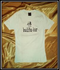 Dámské triko Buddha Bar bílé-černý potisk, vel.XS/S,M/L